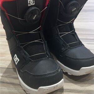 DC Kids Black and Red Snowboarding Boots